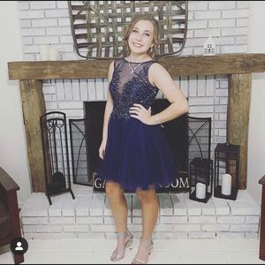 Navy Blue Semi formal Dress